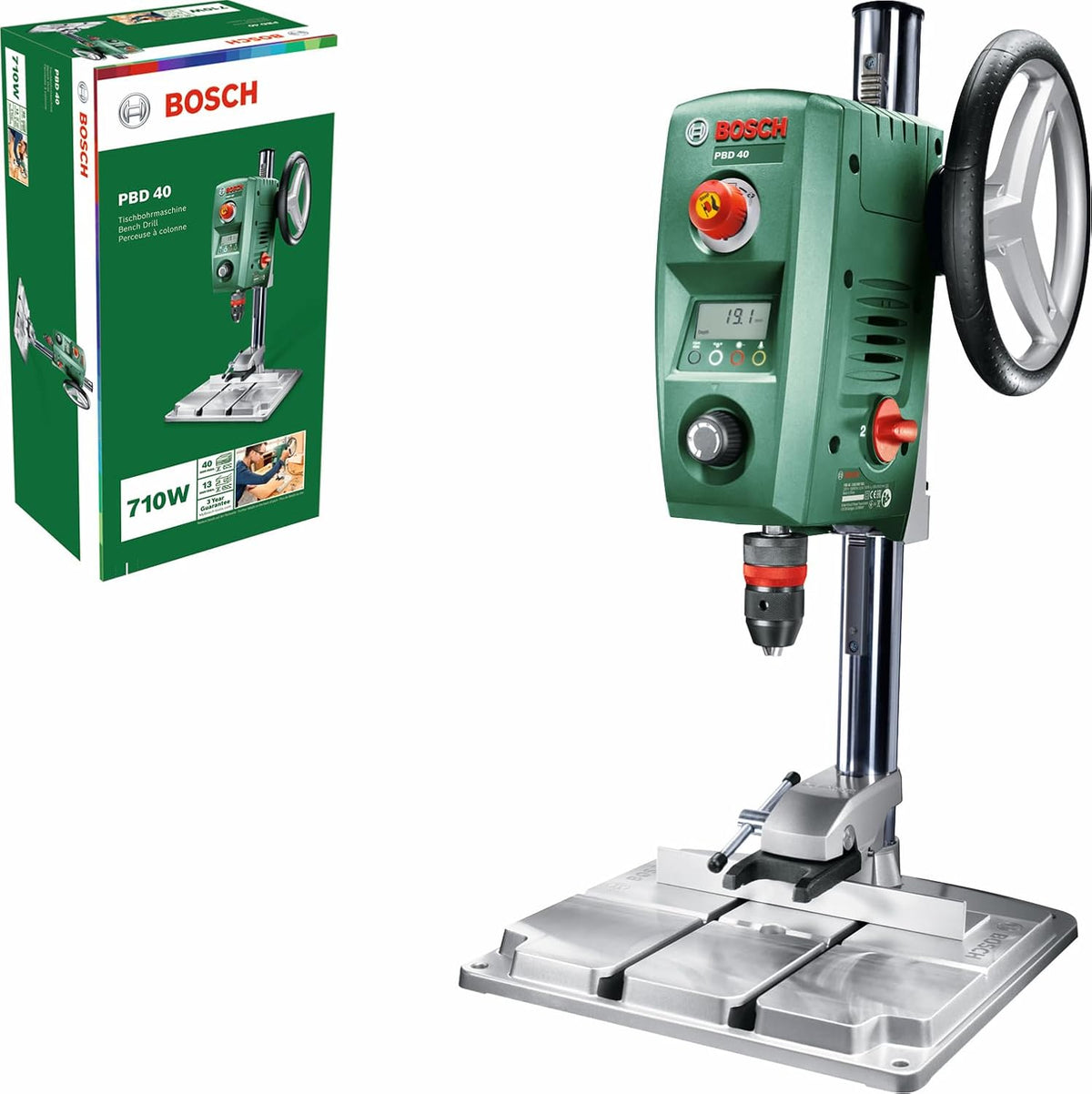 Bosch PBD 40 710W Bench Drill Press – 13mm Chuck, Digital Display, 2-Speed Gearbox - Excellent Condition