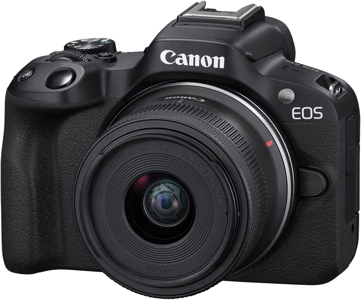Canon EOS R50 Mirrorless Camera with RF-S 18-45mm Lens – 24.2MP, 4K, Black - New Condition