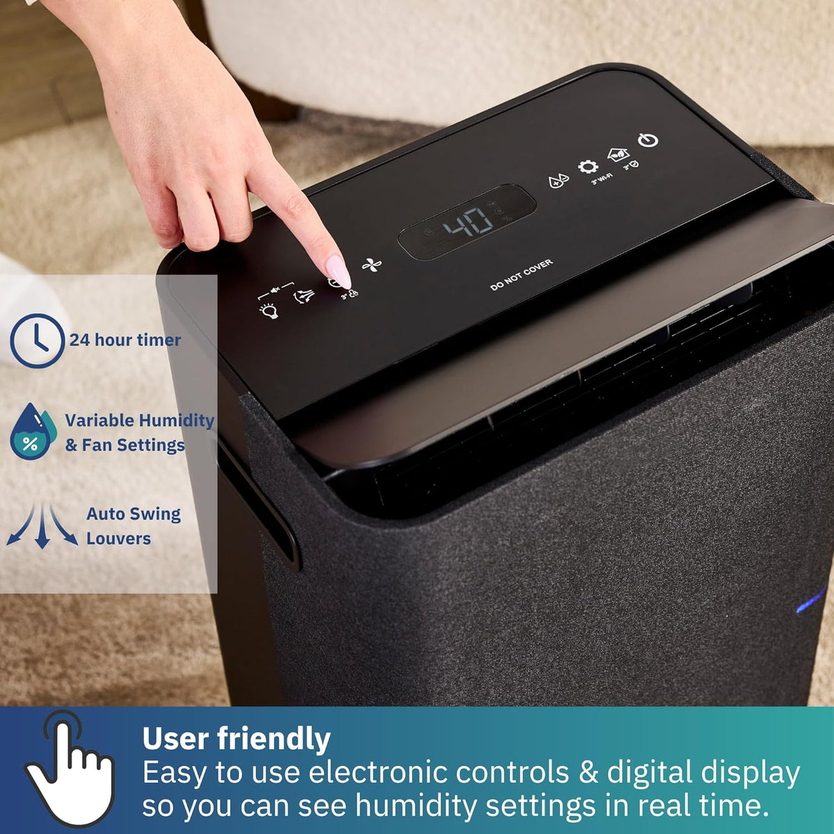 Ausclimate Medium+ 25 L Dehumidifier, Fabric Black - Excellent Condition