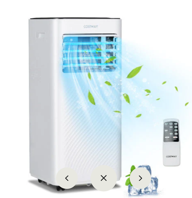 10000 BTU 4-in-1 Portable Air Conditioner with Dehumidifier and Sleep Mode-Black