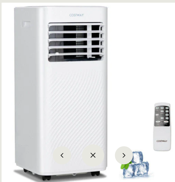 10000 BTU 4-in-1 Portable Air Conditioner with Dehumidifier and Sleep Mode-White