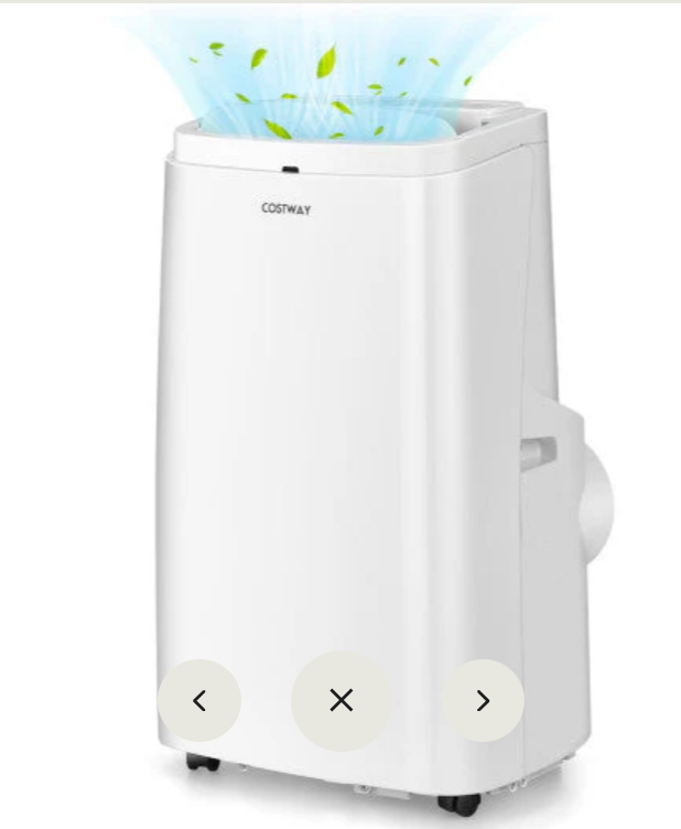 12000BTU 3-in-1 Portable Air Conditioner with Remote-White