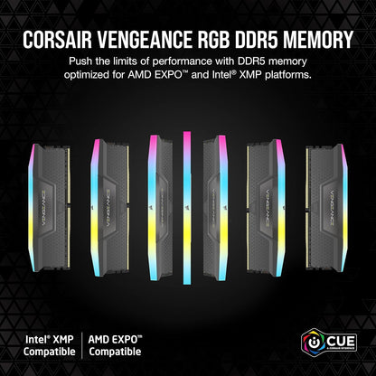 CORSAIR Vengeance RGB 96GB DDR5 RAM 6000MHz - Grey - New Condition
