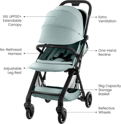Britax Flylite Travel Stroller – Teak, Cabin Size - New Condition