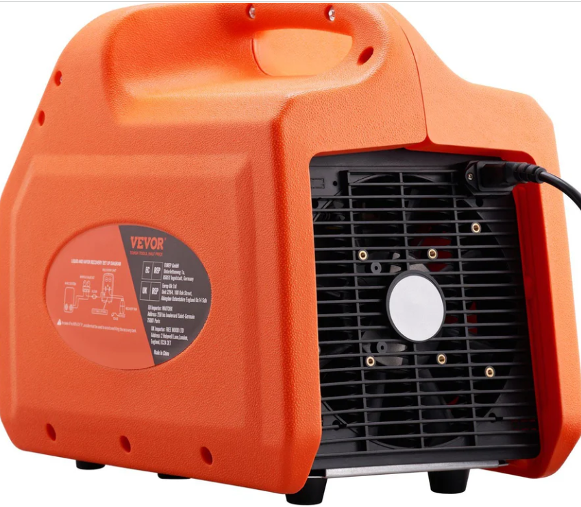1 HP Refrigerant Recovery Machine - Dual Cylinder Portable AC Recovery Machine with High Pressure Protection 120V 60Hz Recovery Machine HVAC for Vapor Liquid Refrigerant, Car Air Conditioning